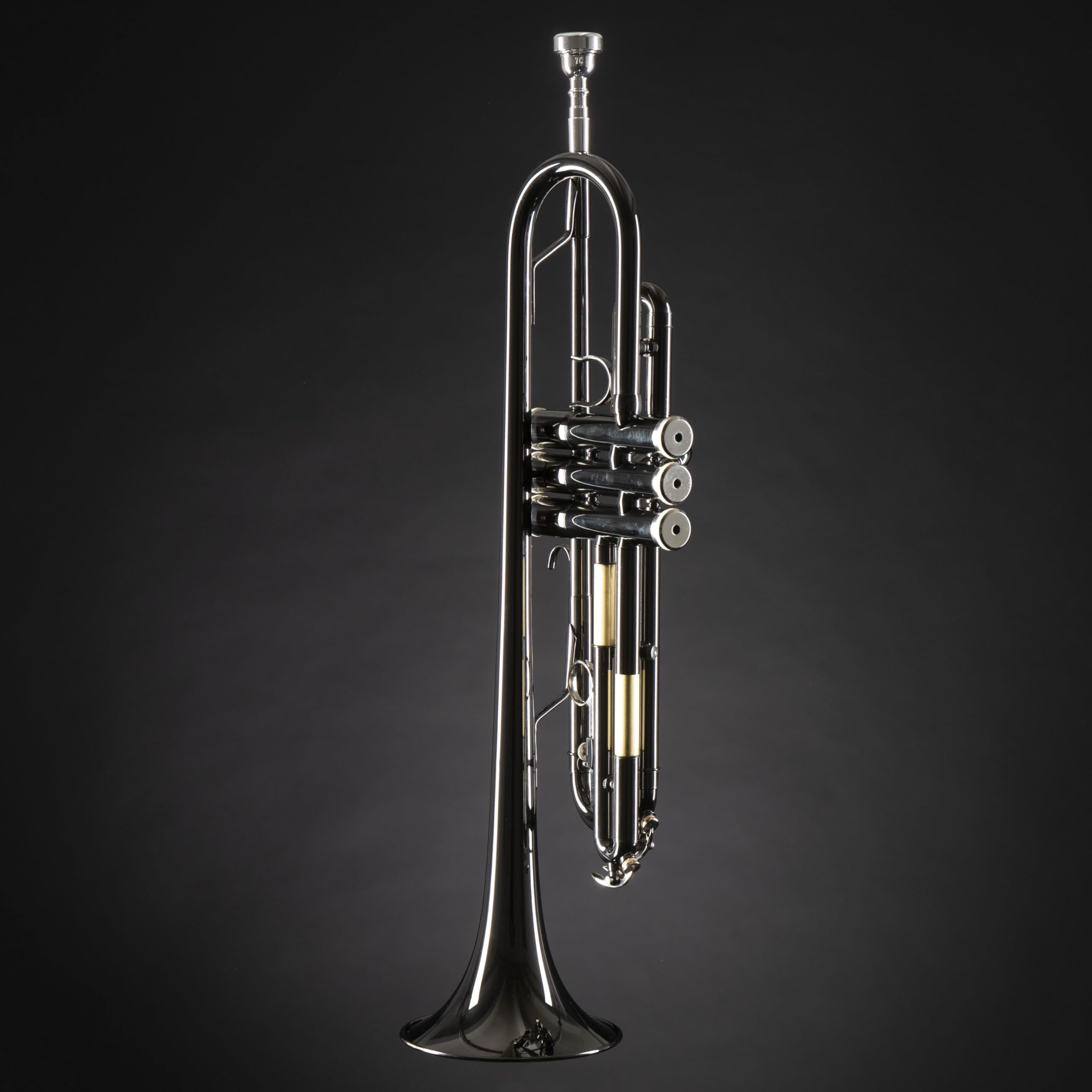 Monzani MZTR-118 Bb-Trompete, Anthrazit, Messing Schallbecher, Edelstahl Ventile, Kupfer Mundrohr, Heller Klang, Inklusive Mundstück und Hardcase, Ideal für Einsteiger und Zweitinstrument