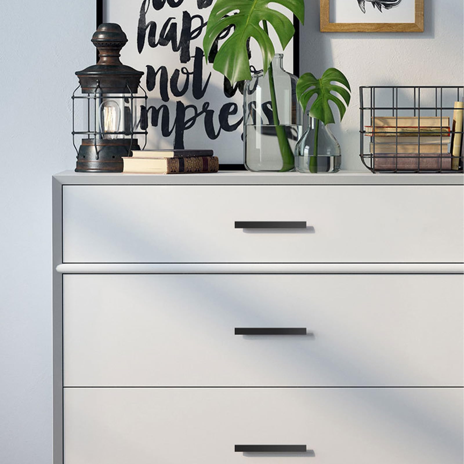 Griffe für Schränke Schwarz Lang,2 Griffe Küche Modern Massive Aluminium | Eloxierte Oberfläche T-Zuggriffe Lochzentren: 64 - 960 mm Schubladengriff für Schublade Küche Badezimmer 960mm/37.8in