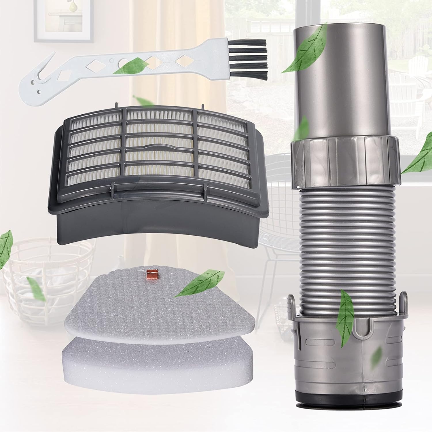 2 Hepa Filter 4 Foam & Felt Filters 1 Vacuum Floor Nozzle Hose Compatible with Shark Navigator Lift-Away NV350 NV351 NV352 NV355 NV356 NV357 UV440, Compatible with Part XFF350 XHF350 193FFJ
