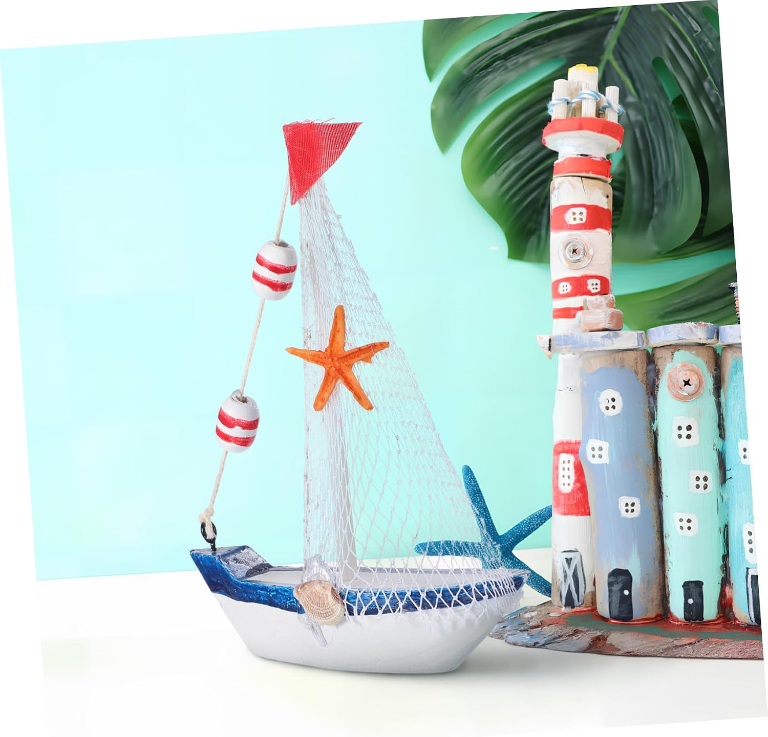 jojofuny 4 Pcs Wooden Canvas Boat Room Decor Sailboat Ornament Nautical Table Decoration Decorative Boat Miniature Sailboat Model Mini Nautical Decorations Kits Bath Pine Wood