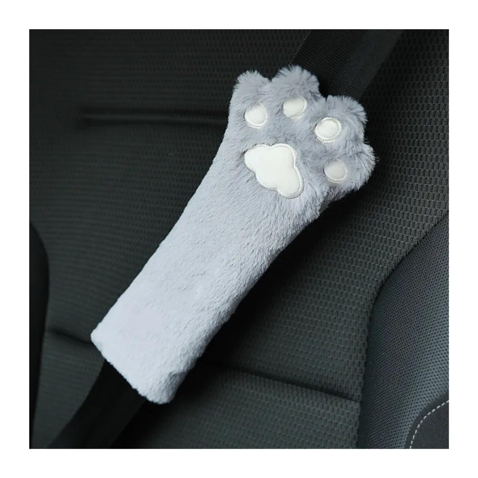 ATUMY Car Seat Pillow Car Plush Headrest Cute Cat Claws Car Neck Pillow Pillow Decorative Products Car Headrest(Shoulder wrap gray)