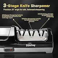 Vista 4 de Electric Knife Sharpener for Kitchen – Professional 3-Stage 100% Diamond System with 20° Precision Angle, Fast Sharpening to Restore & Polish Chef