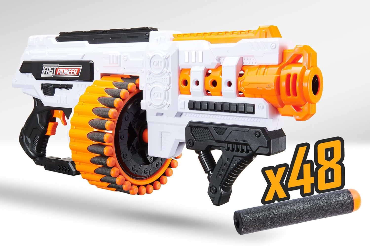 Electric Automatic SMG with Scope Fast BR Electric Dart Blaster with 48 Foam Darts, Rotating Drum for 14+ / Adults 18+