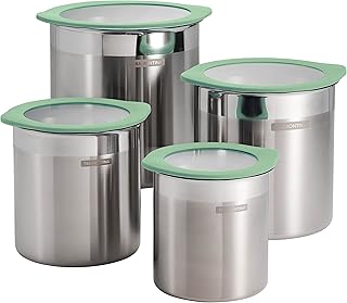 Tramontina 4 Pc Stainless Steel Canister Set Mint Green, 80204/025DS