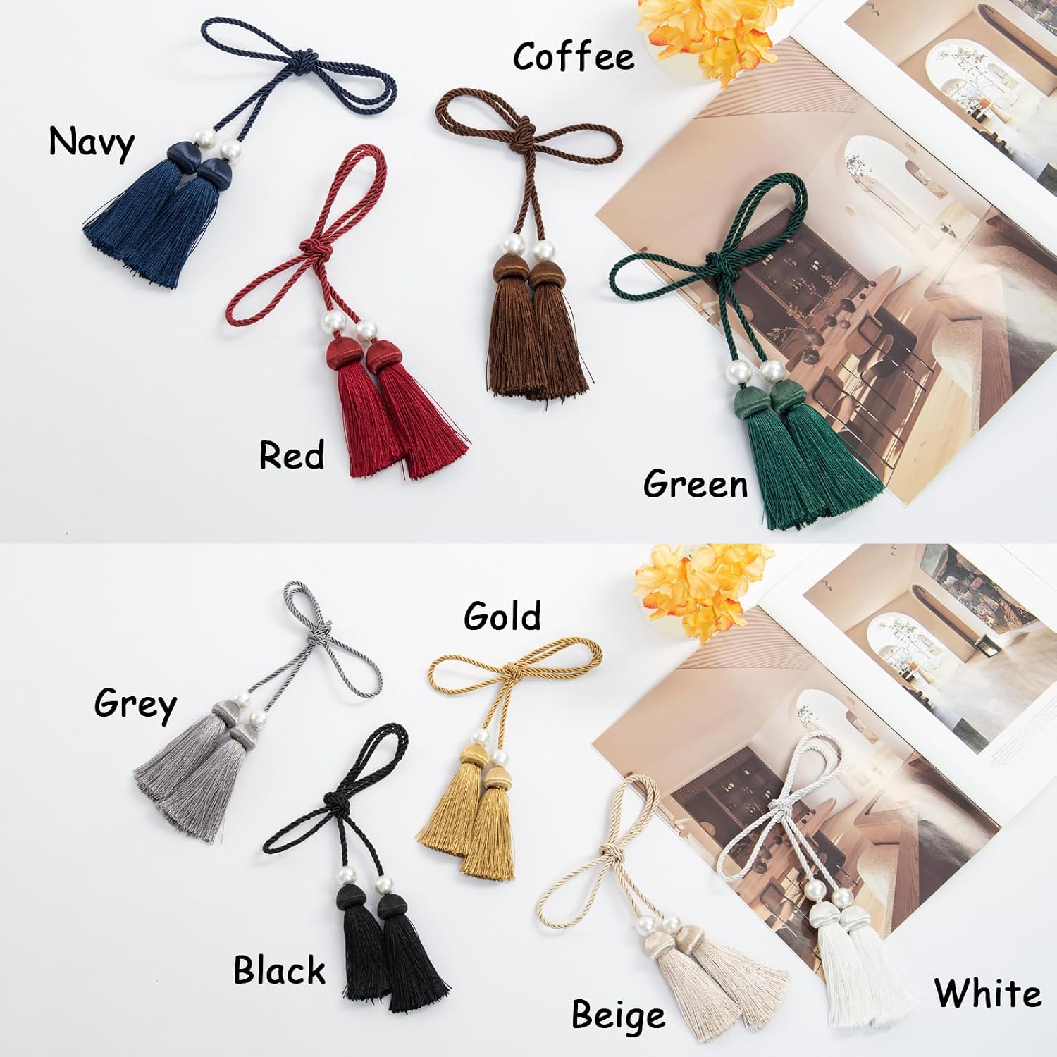 Curtain Tiebacks Holders Decorative Rope Tie Backs for Drapes Boho Contoeey