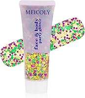 Vista 31 de MEICOLY Chameleón brillo blanco iridescente para el cuerpo, pintura de brillo para la cara de Halloween con temática de hielo para actuación aérea