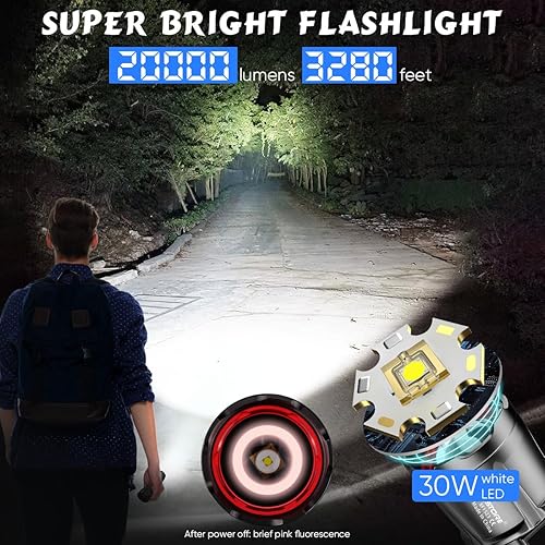 Miniatura 2 de Linternas LED de alto lúmenes recargables - 950,000LM XHP70 Linterna súper brillante de alta potencia, potentes linternas recargables