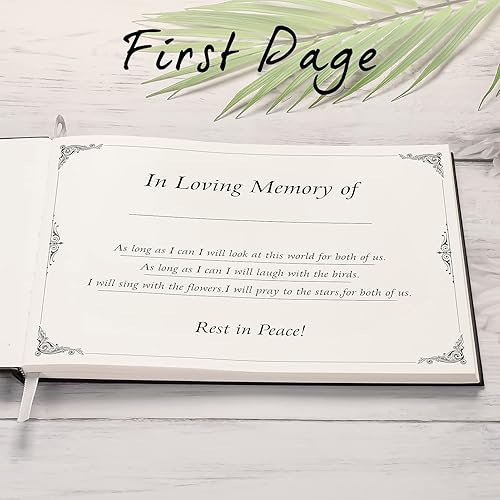 Miniatura 3 de Libro de invitados funerario para funeral, libro de 80 páginas, libro de registro funerario, una celebración de la vida