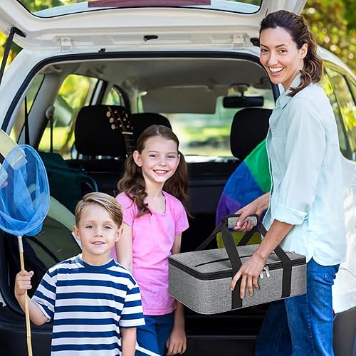 Miniatura 7 de Porta cacerolas aislado, porta fiambrera portátil para comida caliente o fría, bolsa de lasaña para fiestas de comida, se adapta a platos para