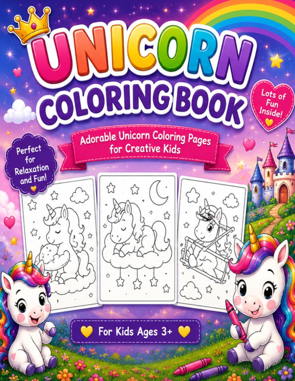 Unicorn Coloring Book for Kids: Adorable Unicorn Coloring Pages for Creative Kids (dot marker and coloring pages)