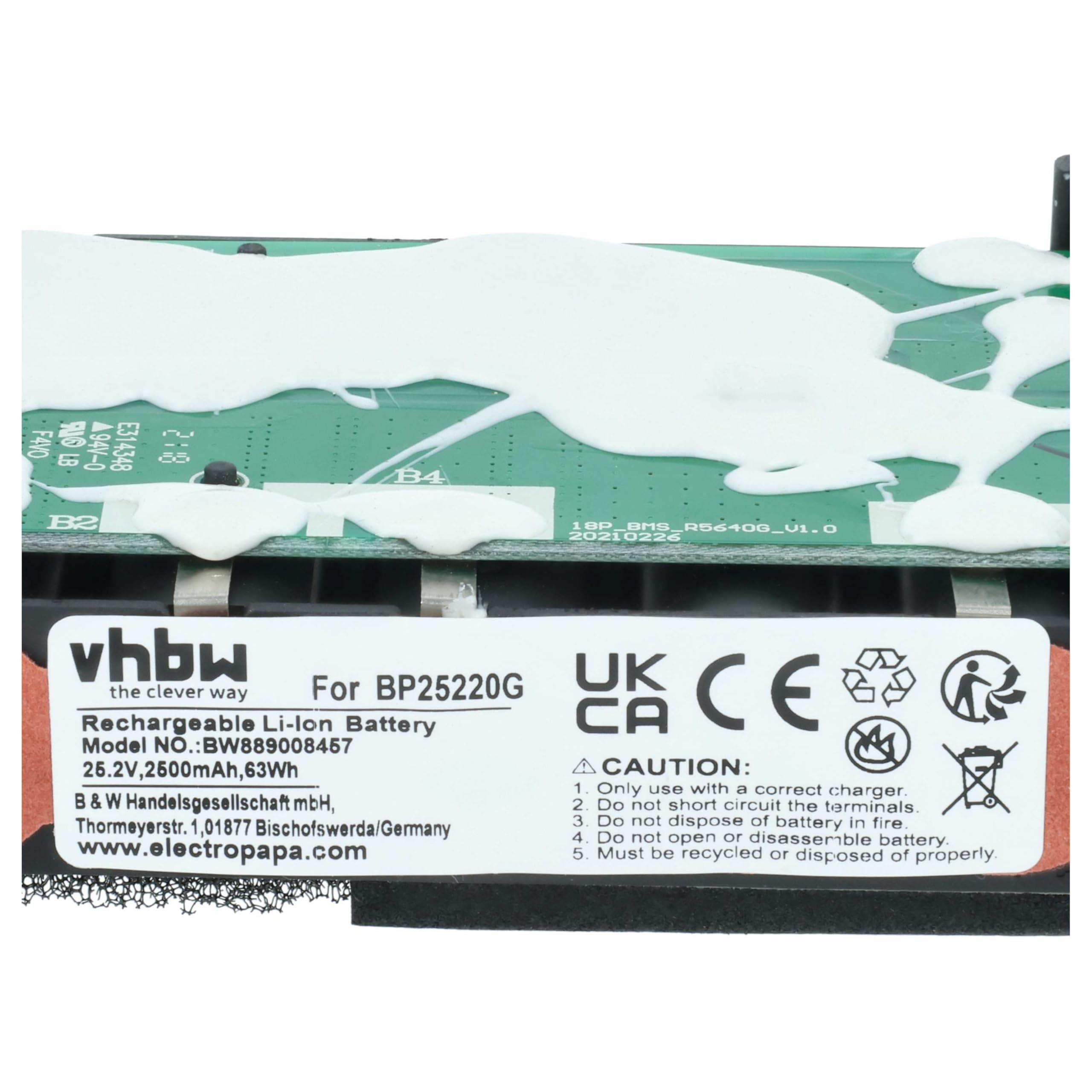 vhbw Bateria kompatybilna z Beko ARCELIK SD-3061 odkurzacz (2500 mAh, 25,2 V, Li-Ion)