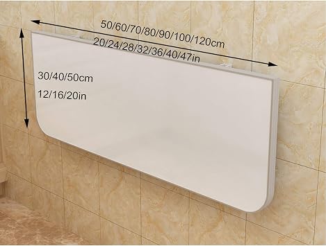 JOZZY Wall Mounted Table,White Kitchen Dining Desk Computer Desk,Invisible Table,Space Saving,Multifunction,20 Sizes