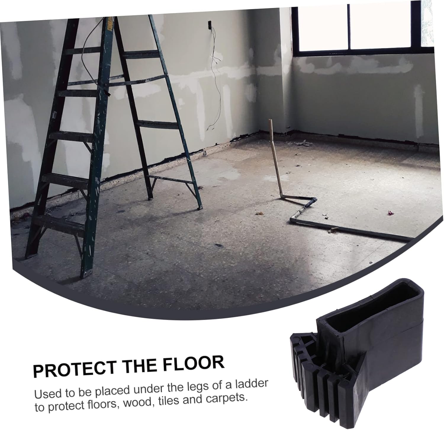 ARTIBETTER 16pcs Non-Skid Ladder Foot Mats for Enhanced Stability and Floor Accessory for Folding Ladders