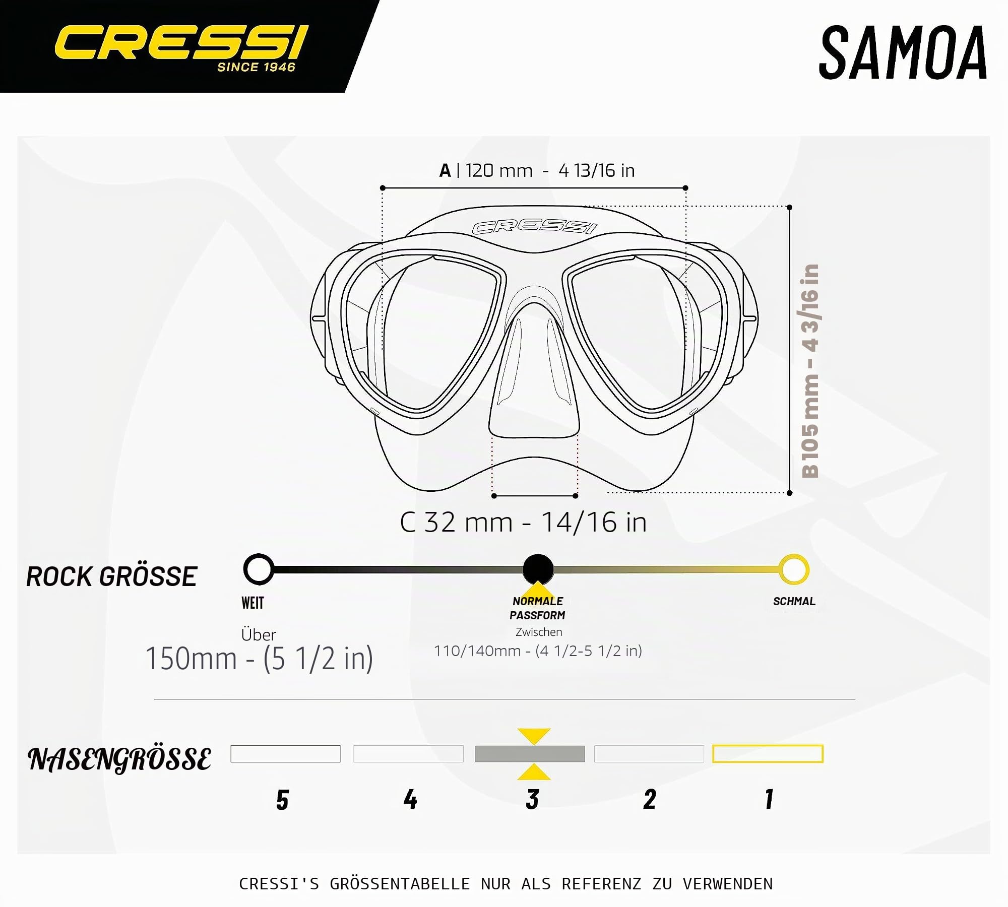 Cressi Samoa zum Tauchen und Schnorcheln - Samoa Maske oder Set Samoa Maske + Schnorchel Mexico, Einheitsgröße, Unisex Erwachsene