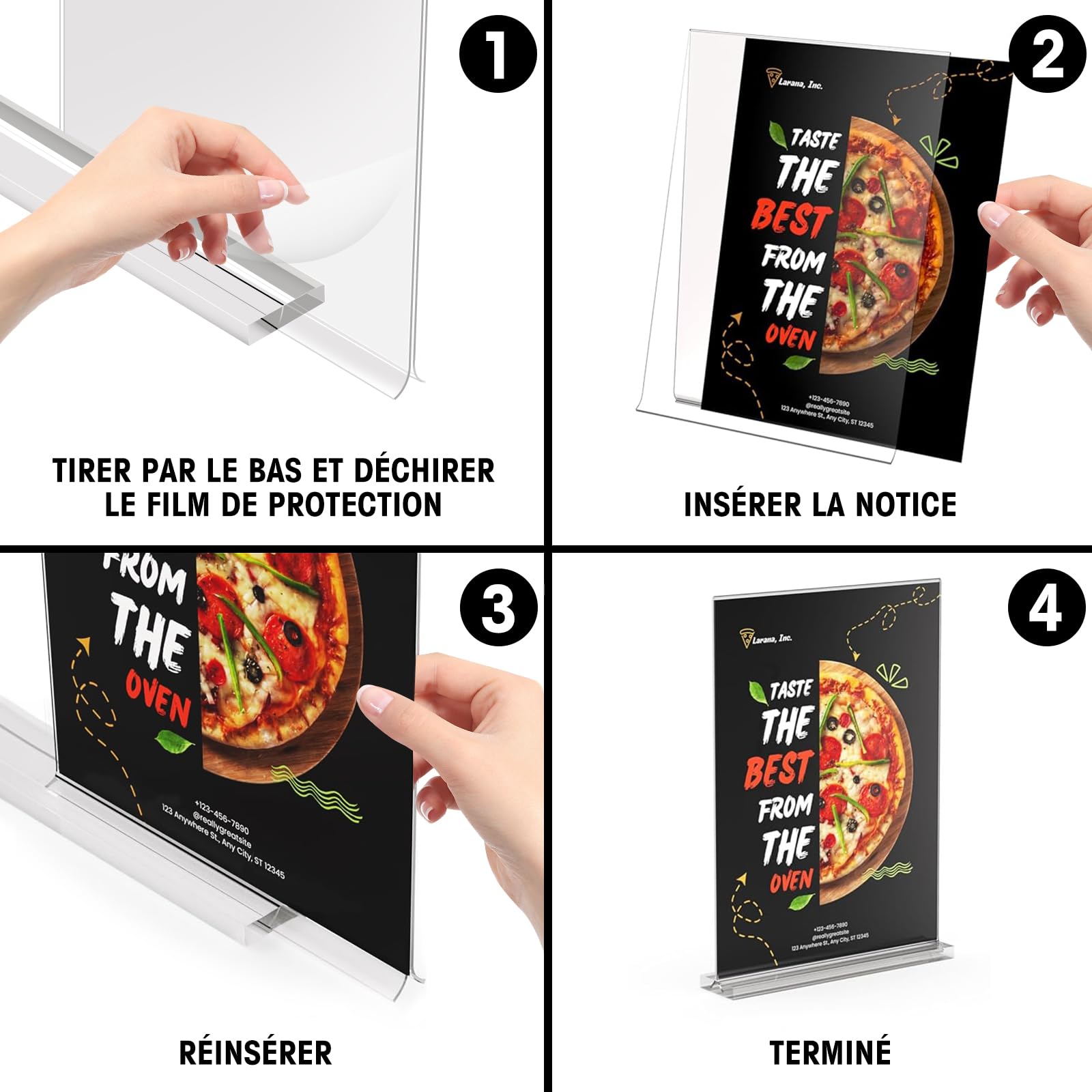 Flow fire Lot de 6 Forme T A4 Présentoirs de Table, Acrylique Porte Affiche a4 pour le menu , le café, le restauran