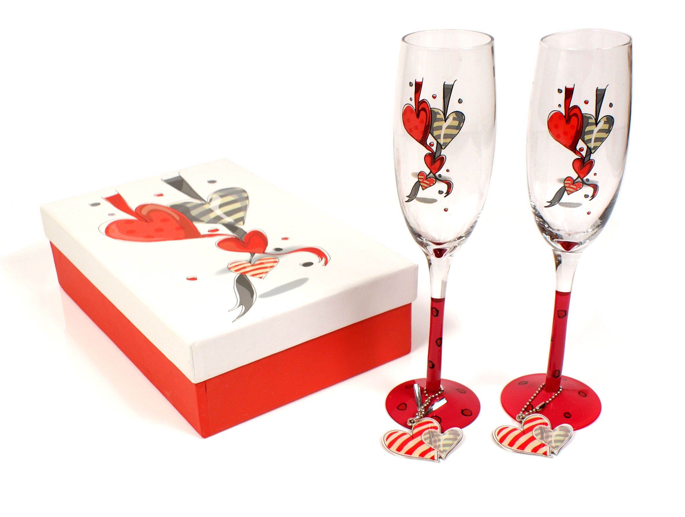 Flûtes en cœur le cadeau idéal d'anniversaire de mariage chic