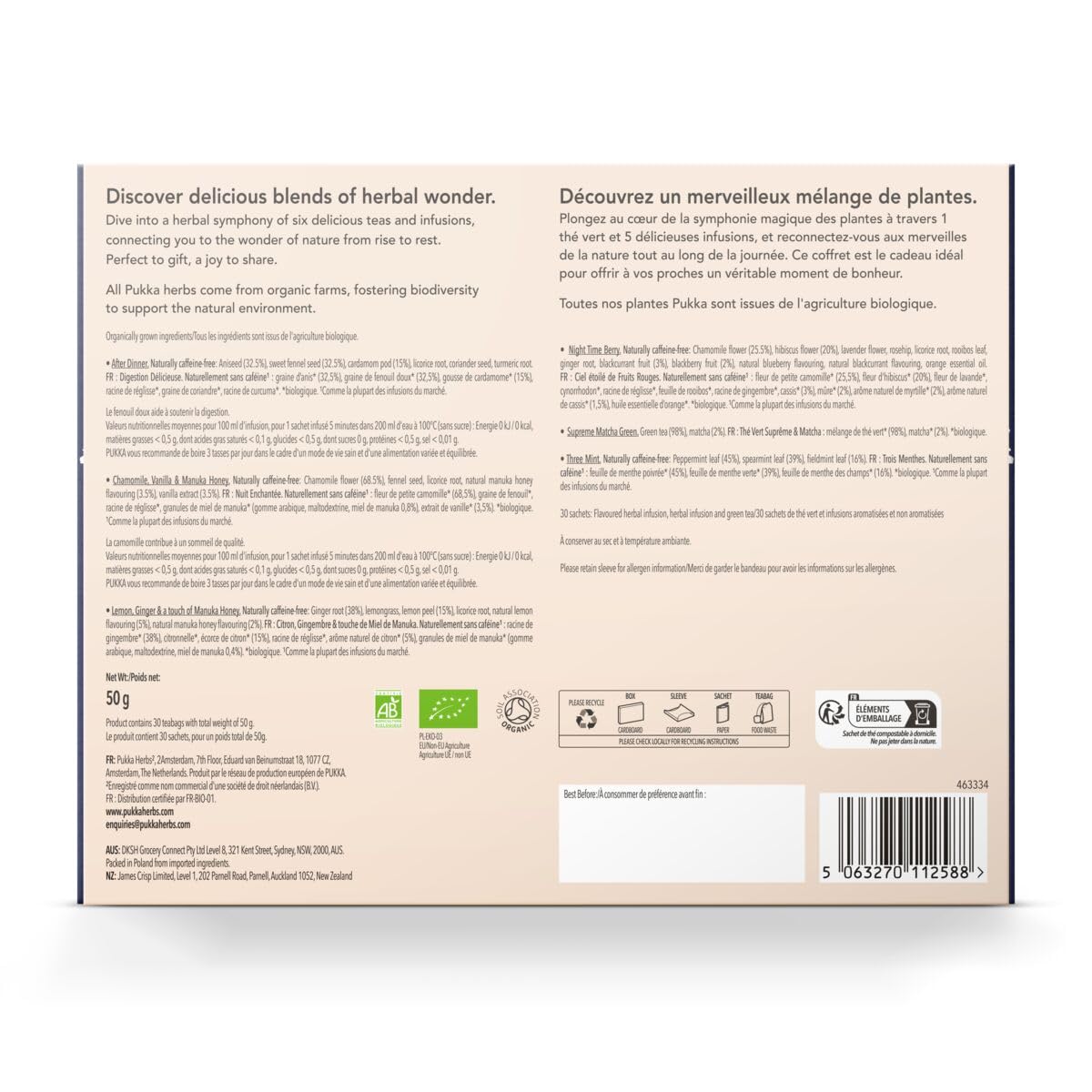 Pukka | Coffret Écrin Découverte &1 Mug |Thés & Infusions Biologiques et Ayurvédiques, Issus du Commerce Équitable 60 Sachets | 30 sachets &1 Mug Pukka
