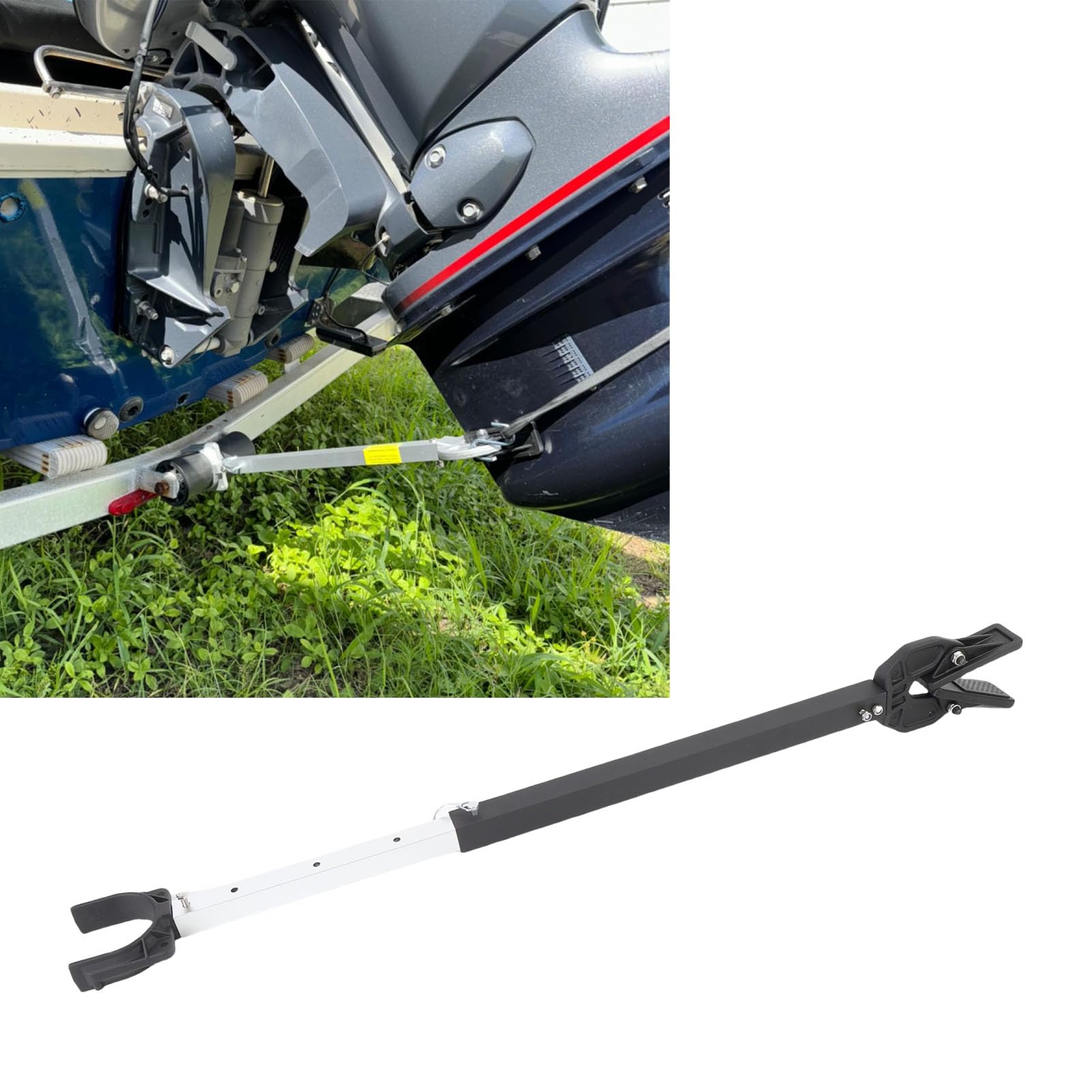 Fabater Économiseur D'économiseur de Transom, 23-35 Pouces éconore de Transom de Choc Réglable avec Tête Composite, Support de Moteur Hors-bord pour Rouleaux et Montures de Remorque