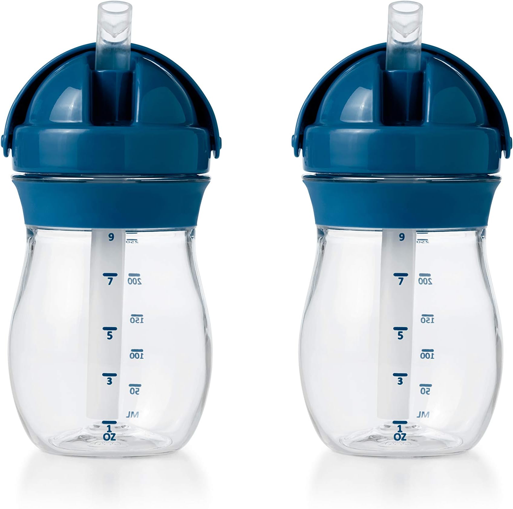 OXO Tot Transitions Straw Cup, 9 oz, Navy, Pack of 2