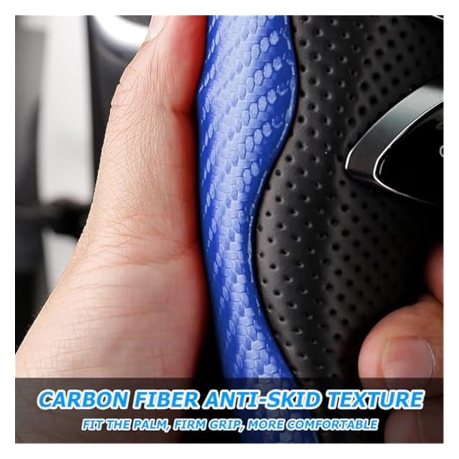 Funda Volante Coche para Benz para EQE para SUV 2022 Antideslizante Transpirable Segmentado Protector De Volante Cubierta Interior Coche Auto