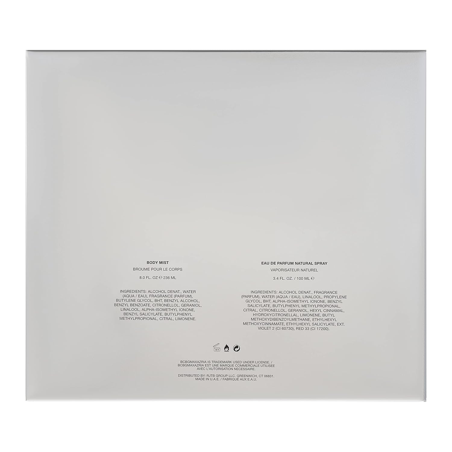 BCBGMAXAZRIA - 2 Piece Fragrance Giftset for Women - Classic - (3.4oz/100ml EDP Perfume + 8oz/236ml Body Mist)