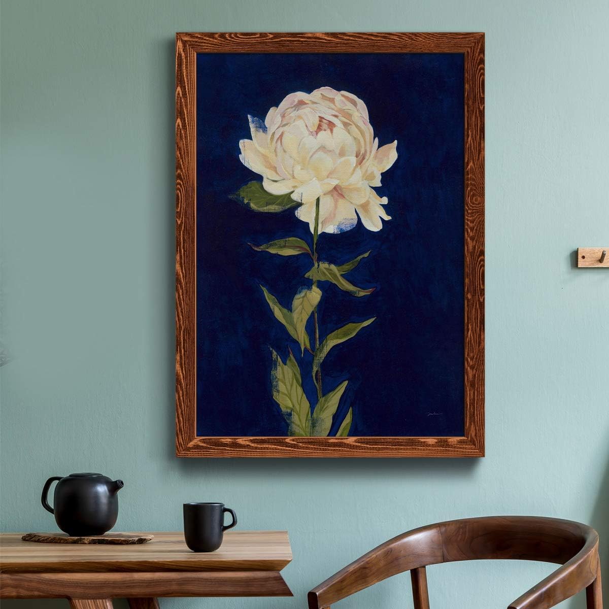 Wall Décor, Bathroom Wall Art, Abstract, Geometric, Cottage, French Country, PRETTY AS A PEONY I- Maple Framed Canvas - 31X44