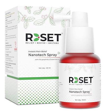 Reset Spray: Natural pain relief spray for body pain-30ml | Exceptional for Muscle Pain & Joint Pain, Knee Pain, Back Pain | 100% Natural | No Side Effects