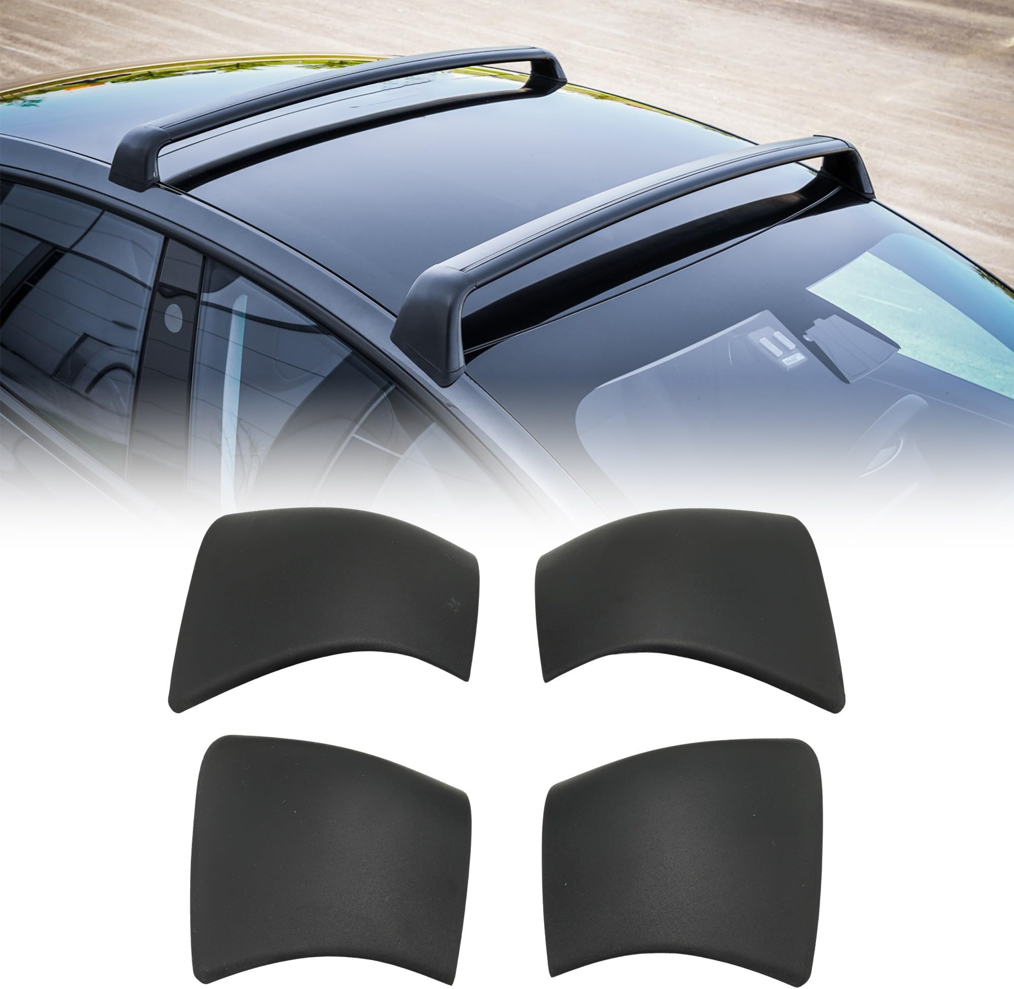 The 4PCS Model Y Roof Rack Cover Rail End Shell for 2020-2023 Tesla Model Y Replaces 1518243-00-B,1518242-00-B,1518249-00-B,1518250-00-B