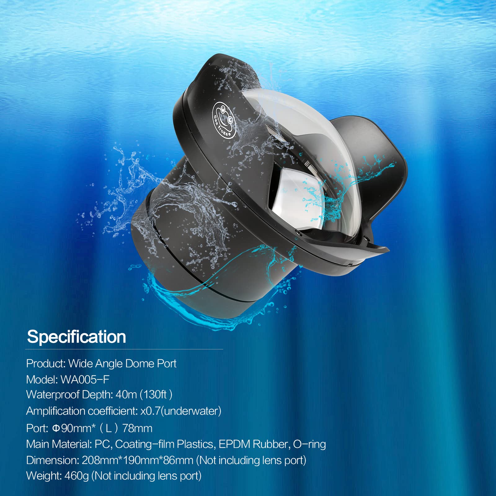 Amazon | Seafrogs 広角ドームポート 交換可能なハウジング 魚眼広角