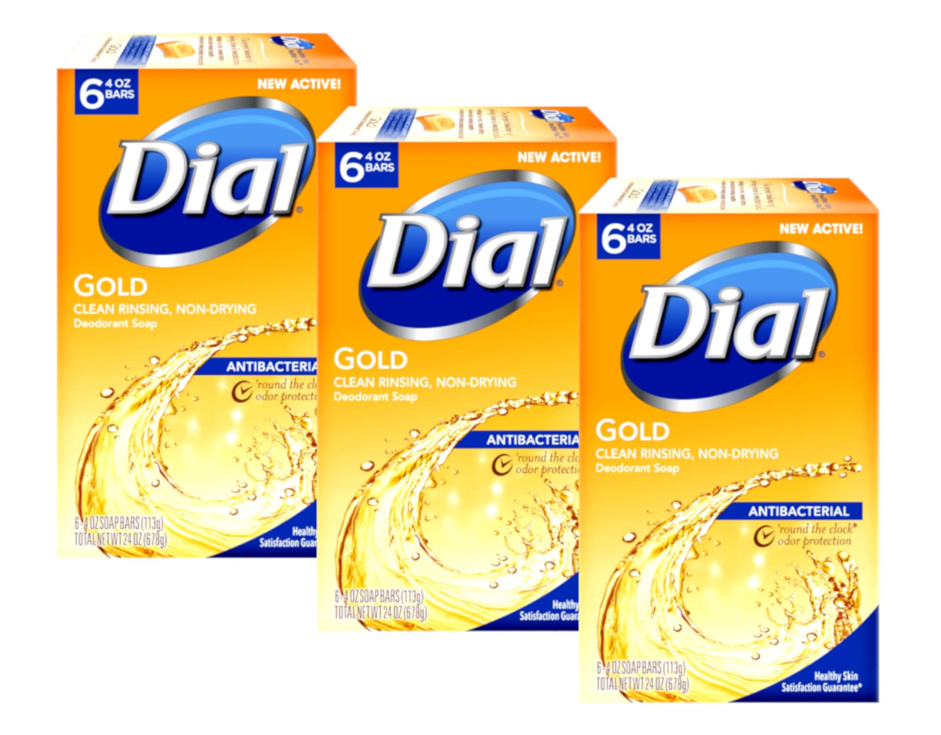 DialGold Deodorant Soap, 6 ct, 4 oz Each (Pack of 3)
