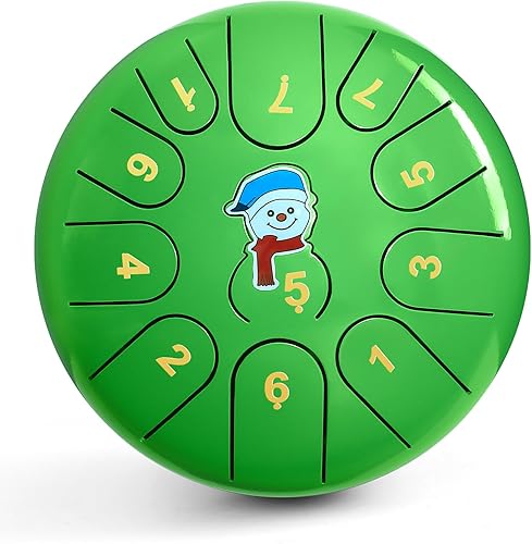 Tambor de lengua de acero -11 Note Instrumento de lengua de 6 pulgadas - Tambores de mano con libro de música, mazos de acero y bolsa de transporte,