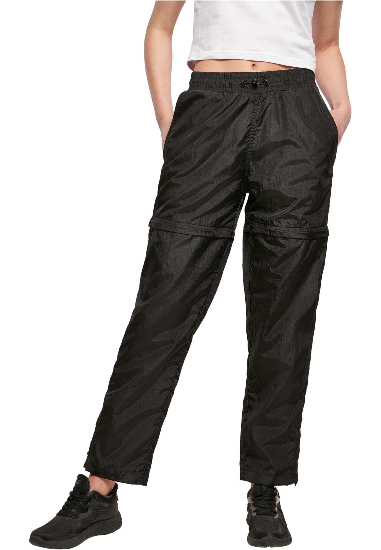 Urban Classics Ladies Shiny Crinkle Nylon Zip Pants - Pantaln Deportivo Mujer
