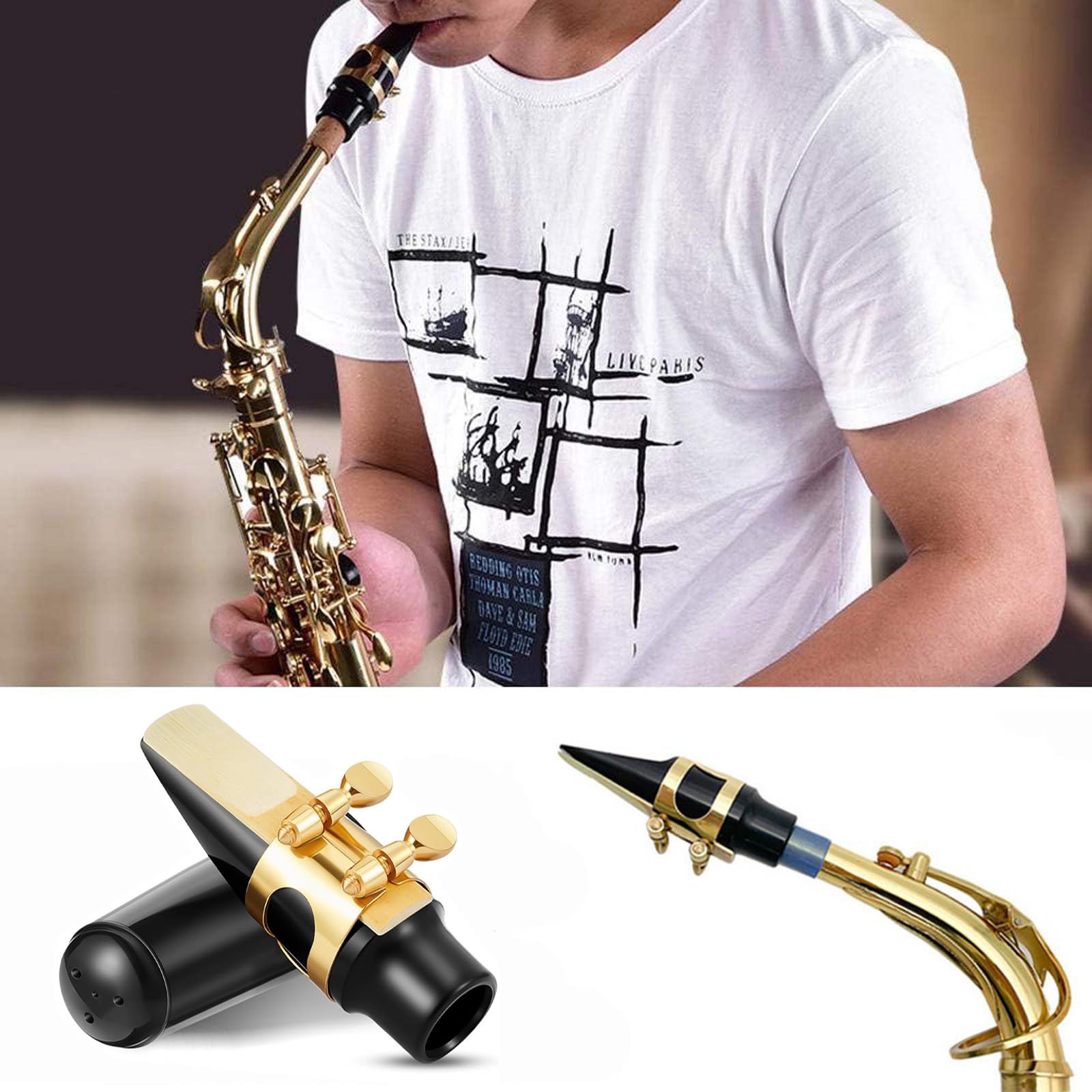 Ligature Saxophone Alto ABS Avec Boîte - Accessoire Instrument Musique Durable