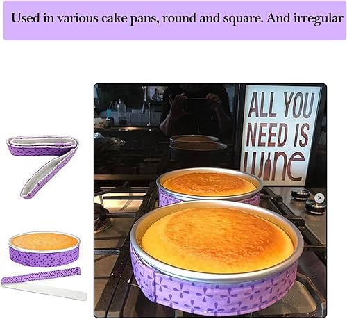 Miniatura 4 de Tiras de 2 piezas para hornear uniformes, tiras de humedecer para tartas, algodón grueso súper absorbente, tiras para tartas para hornear, tiras