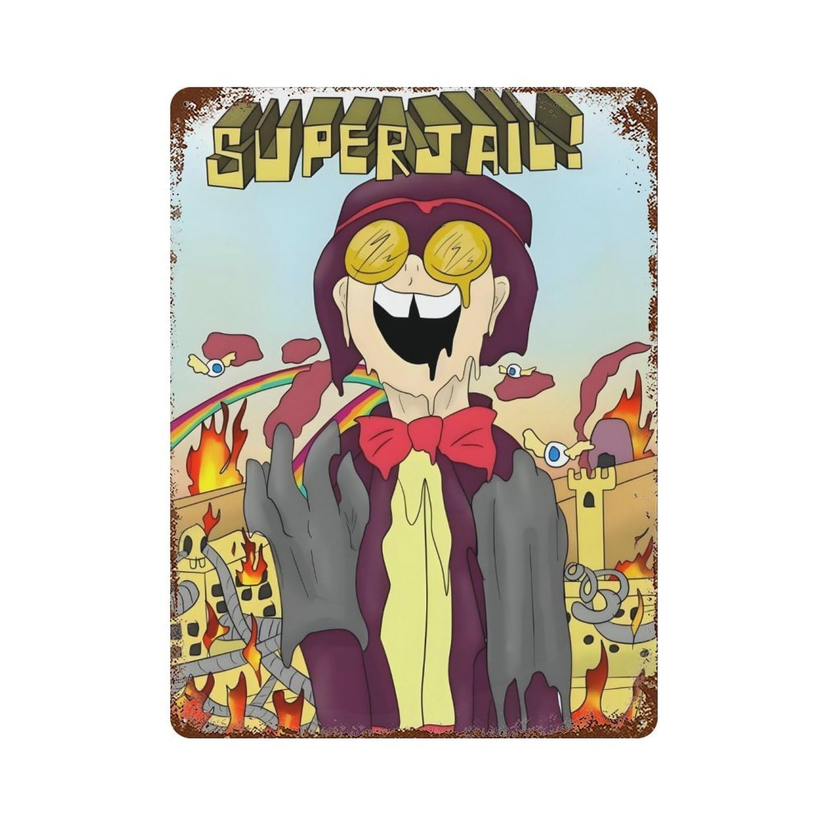 xiaoxiaoshen Surrealism Cartoon Superjail (2) Wall Decor Art Metal Tin Poster Modern Home Decor Art Home Bar Shop Decorations Vintage Sign 40x30cm