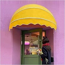 Toldo para puerta de ventana o entrada, plegable, redondo, para patio, refugio decorativo para prevención de lluvia y nieve, tamaño de color personalizable para protección (amarillo, 60 cm)
