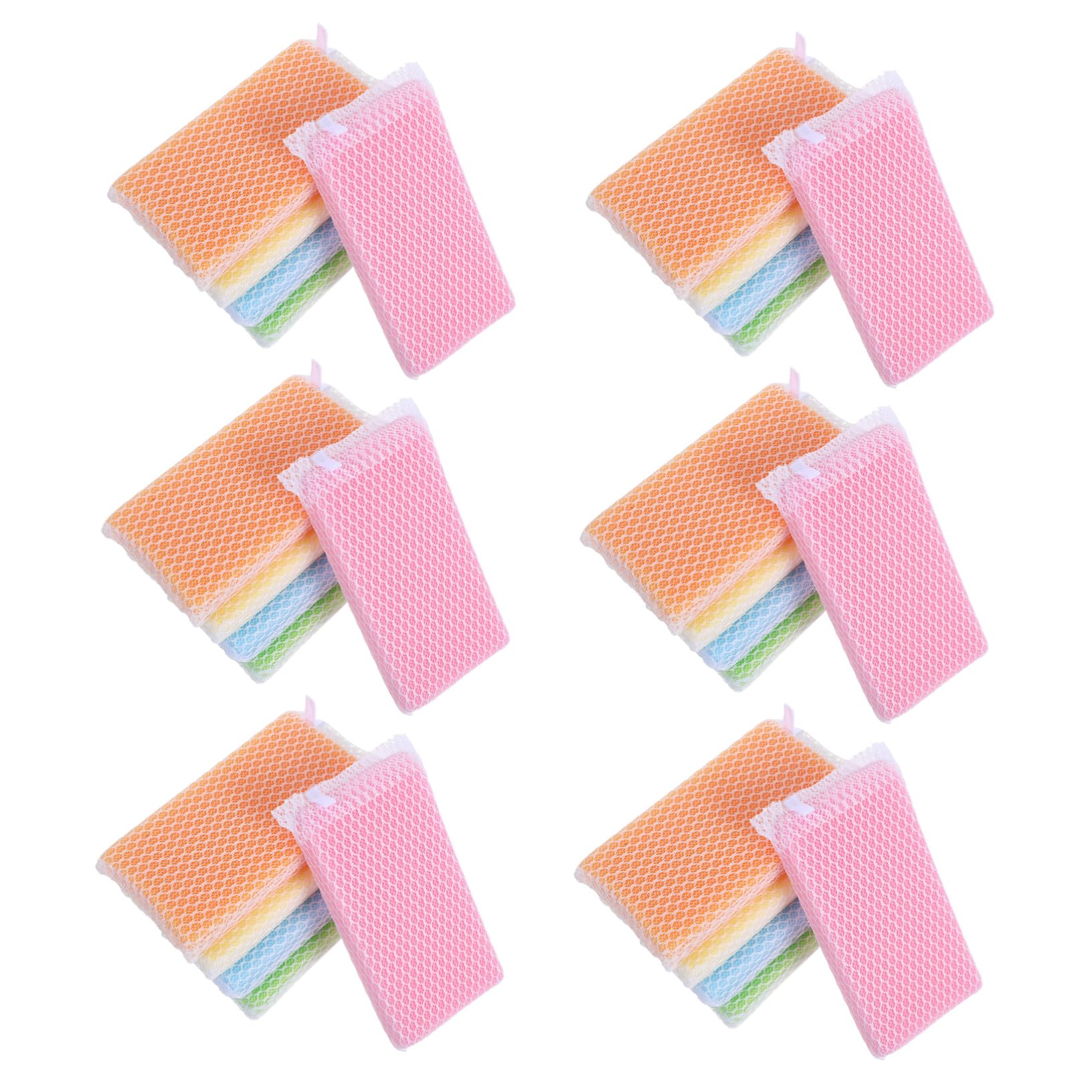 TOYANDONA 30 Pezzi Spugne da Cucina per Lavapiatti Impugnatura Ergonomica in Nylon, ad Alta Densità e Resistenti allo Sporco la Pulizia della Cucina Colore Casuale