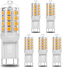 Wenscha G9 LED-Lampe, Warmweiß, 3000 K, 3.5 W entsprechend 30 W-40 W Halogenlampen, 400 Lumen, Nichtflackernd, Nichtdimmbare Energiespar-G9-Lampe, 6er Set