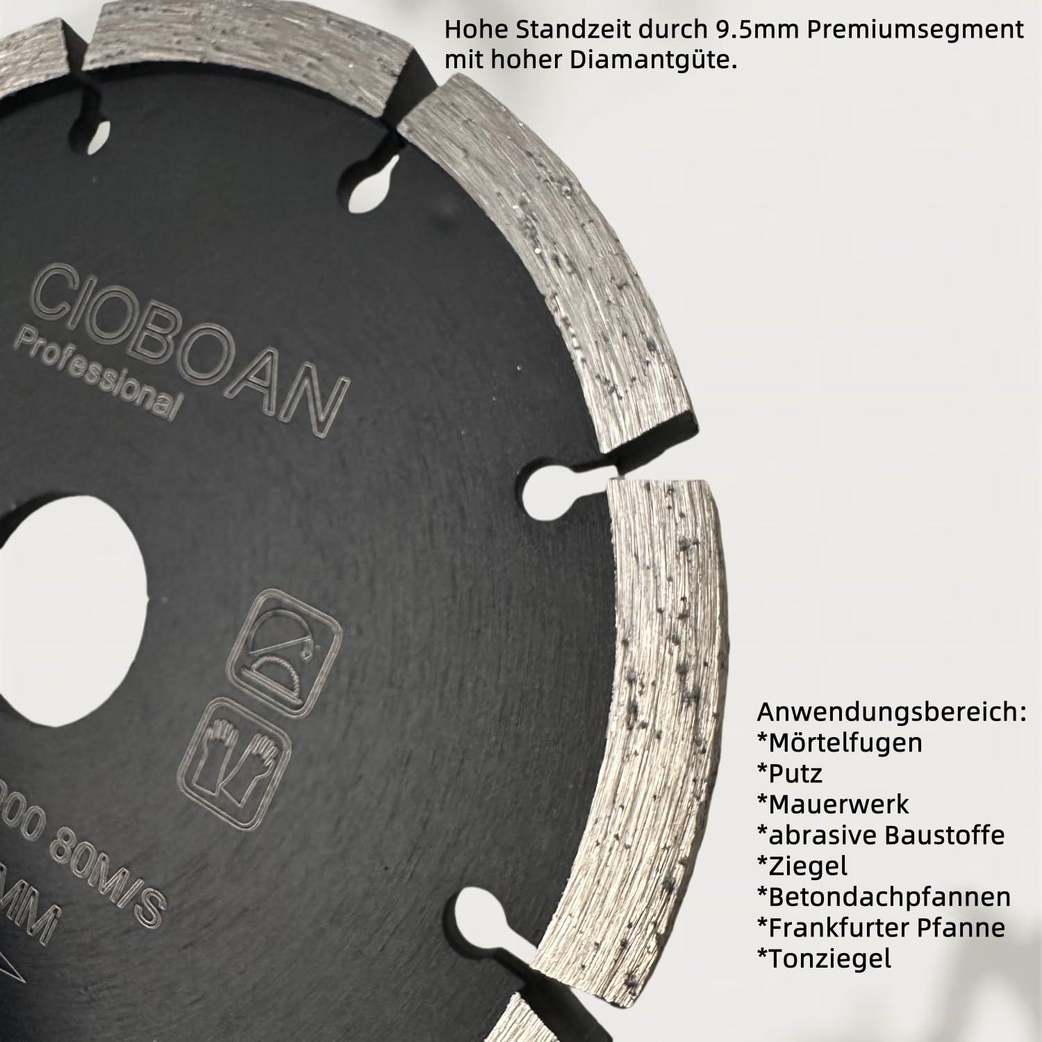 Disque à Déjointer 125mm, Épaisseur 9.5mm Diamant Joint Brique | Spécial meuleuse d'angle. Excellent dejointeur brique pour la rénovation de façade et le nettoyage précis du mortier