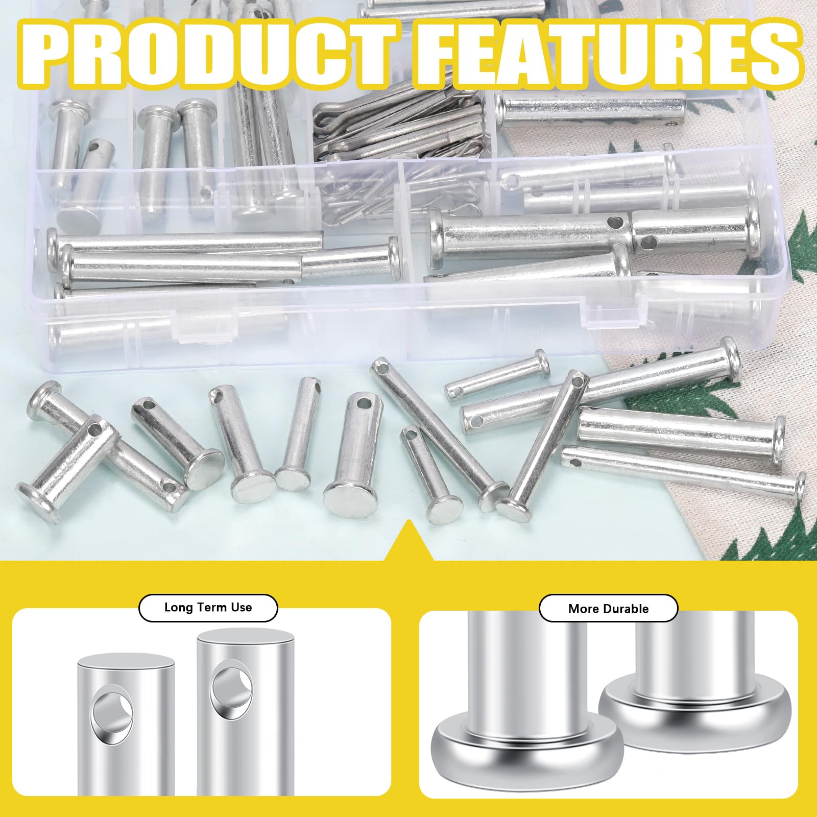 Mardatt Gabelbolzen Set 51 Stück - 18 Größen M5-M12 Mit Splinten