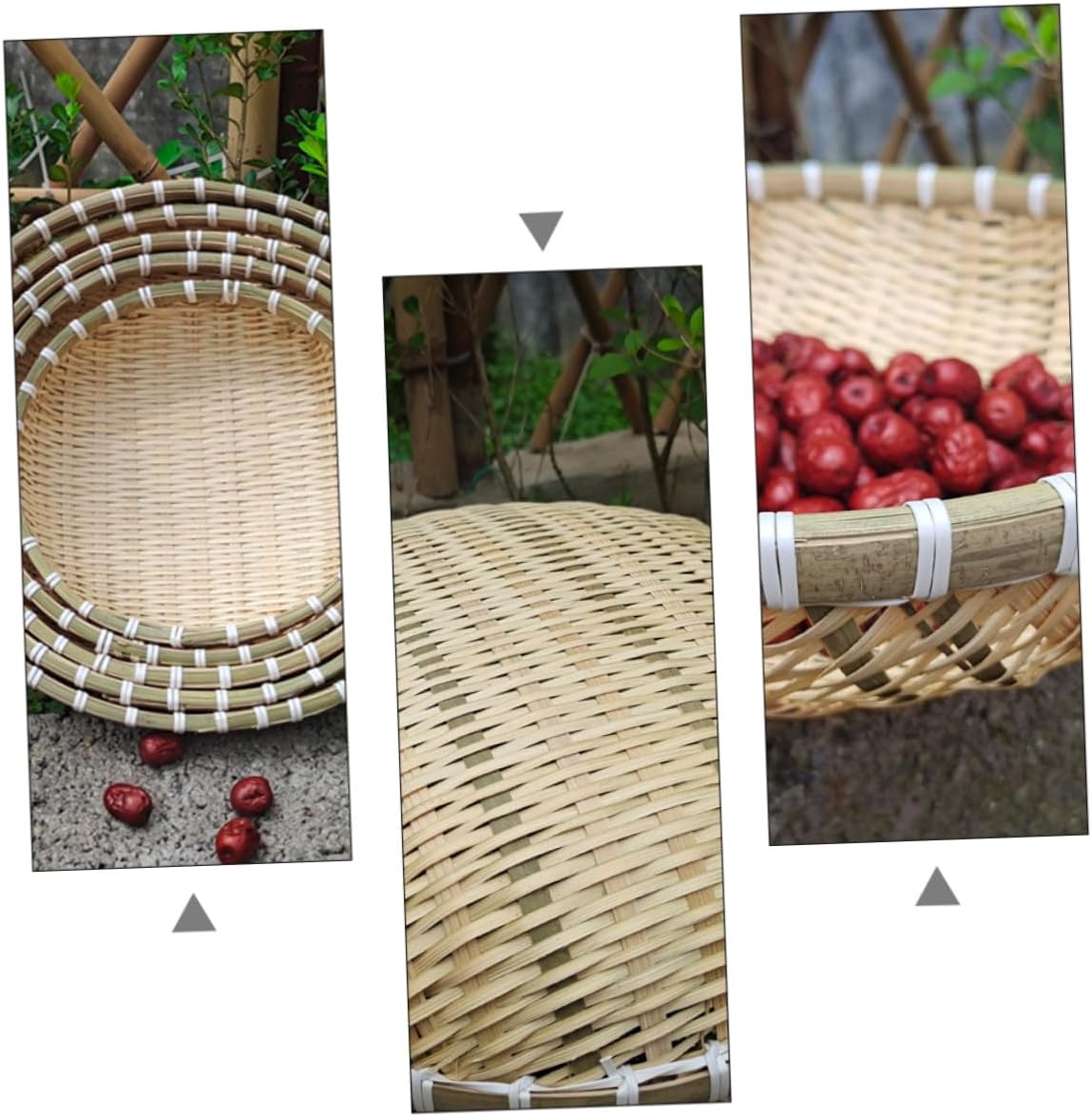 VICASKY Bread Basket and Bun Storage Basket Set 5pcs Woven Vegetable and Fruit for Kitchen Use Eco-friendly Bread Organizer for Home Dining and Food Serving