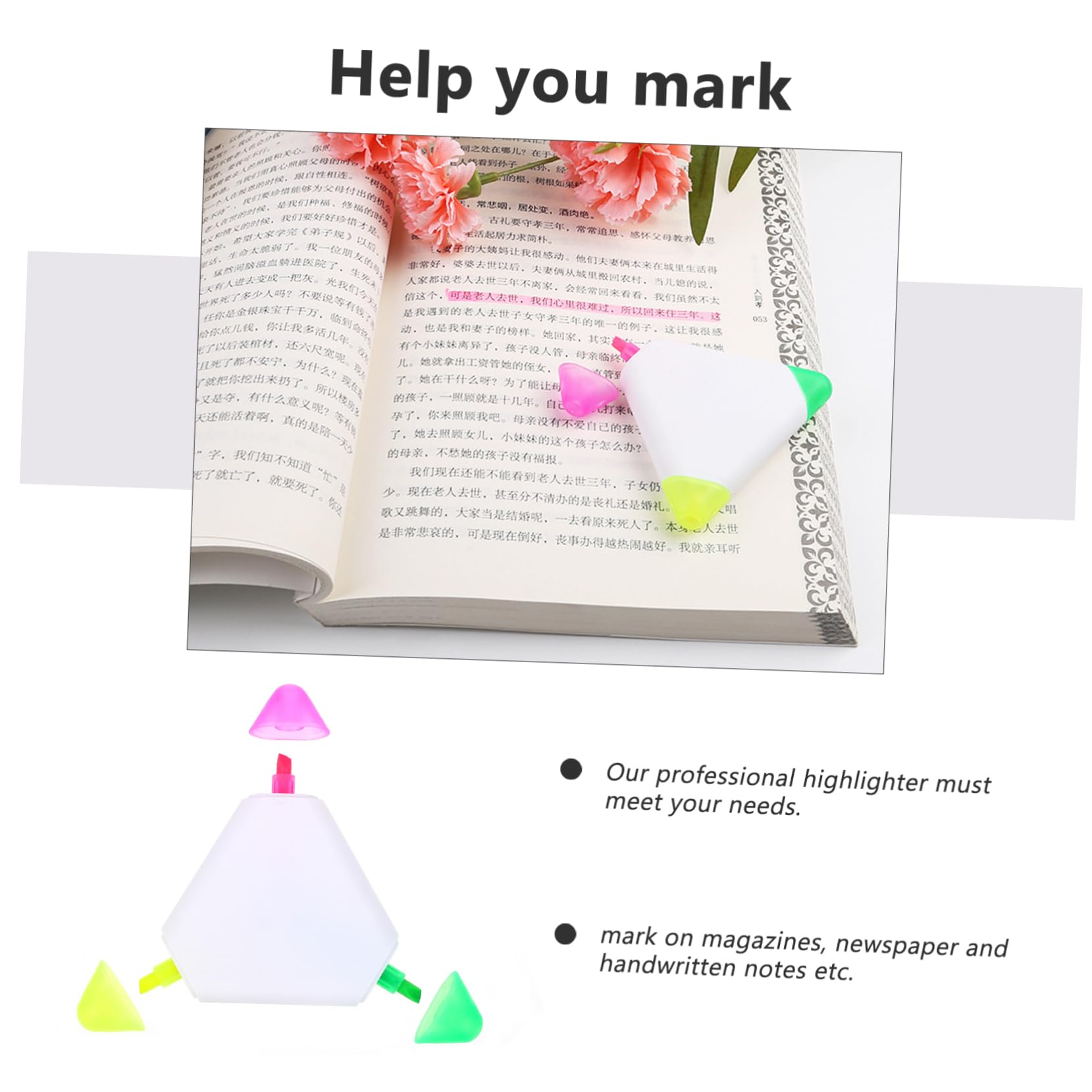 Housoutil 6 Sätze Textmarker Dreieckmarker Fluoreszierender Farbstift Hervorhebende Schreibstifte Fluoreszierende Zeichenstifte Fluoreszierender Markierungsstift Hervorhebender 5 Stück * 6