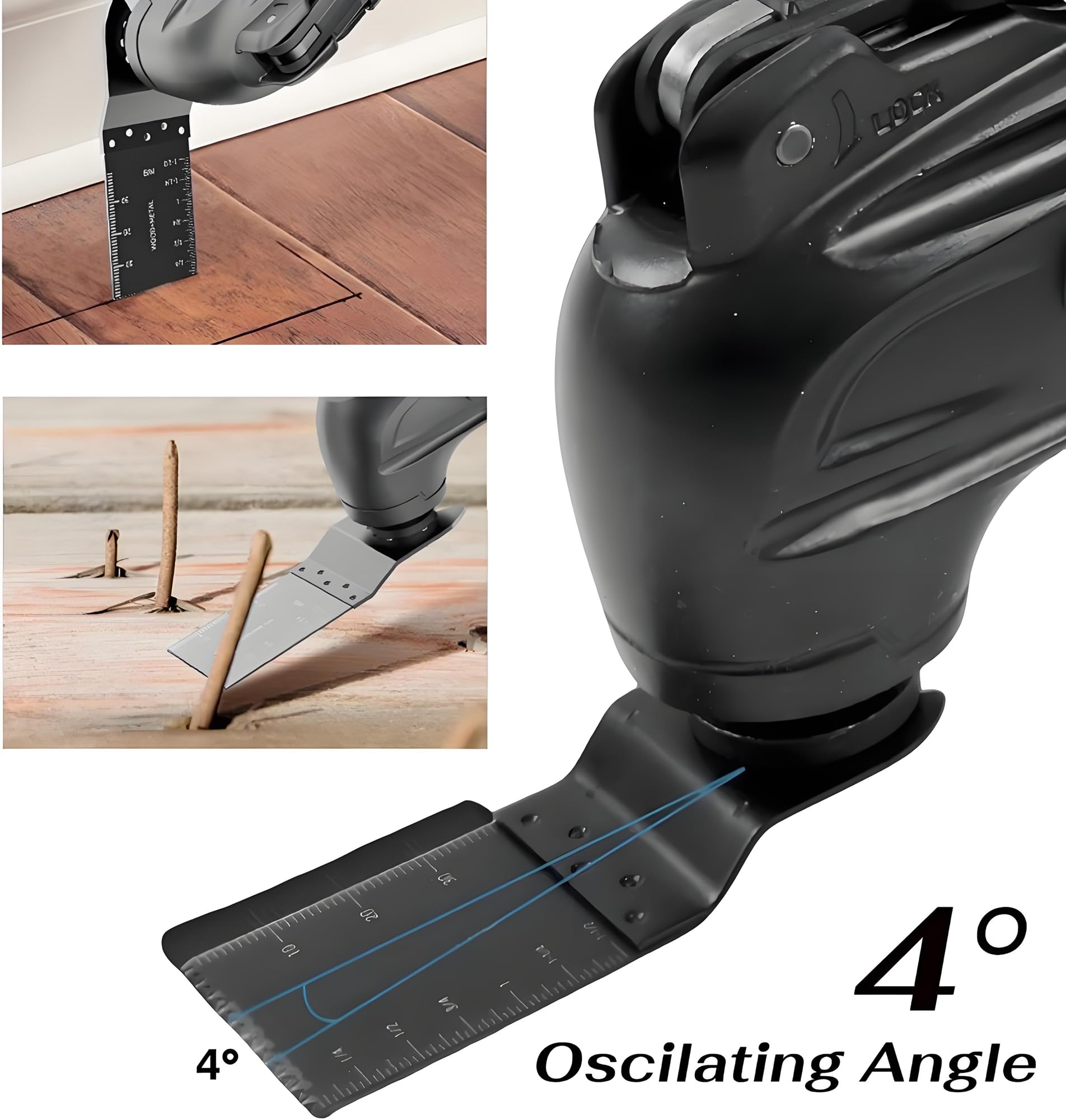 Strumento multifunzione oscillante adatto per batteria Dewalt da 20 V, 6 seghe oscillanti senza spazzole a velocità variabile, strumento oscillante senza fili con 21 accessori per levigatura da taglio