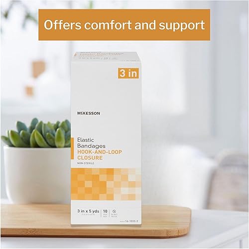 Miniatura 4 de McKesson Vendajes elásticos, no estériles, cierre de velcro, 3 pulgadas x 5 yardas, 10 unidades, 5 paquetes, 50 en total