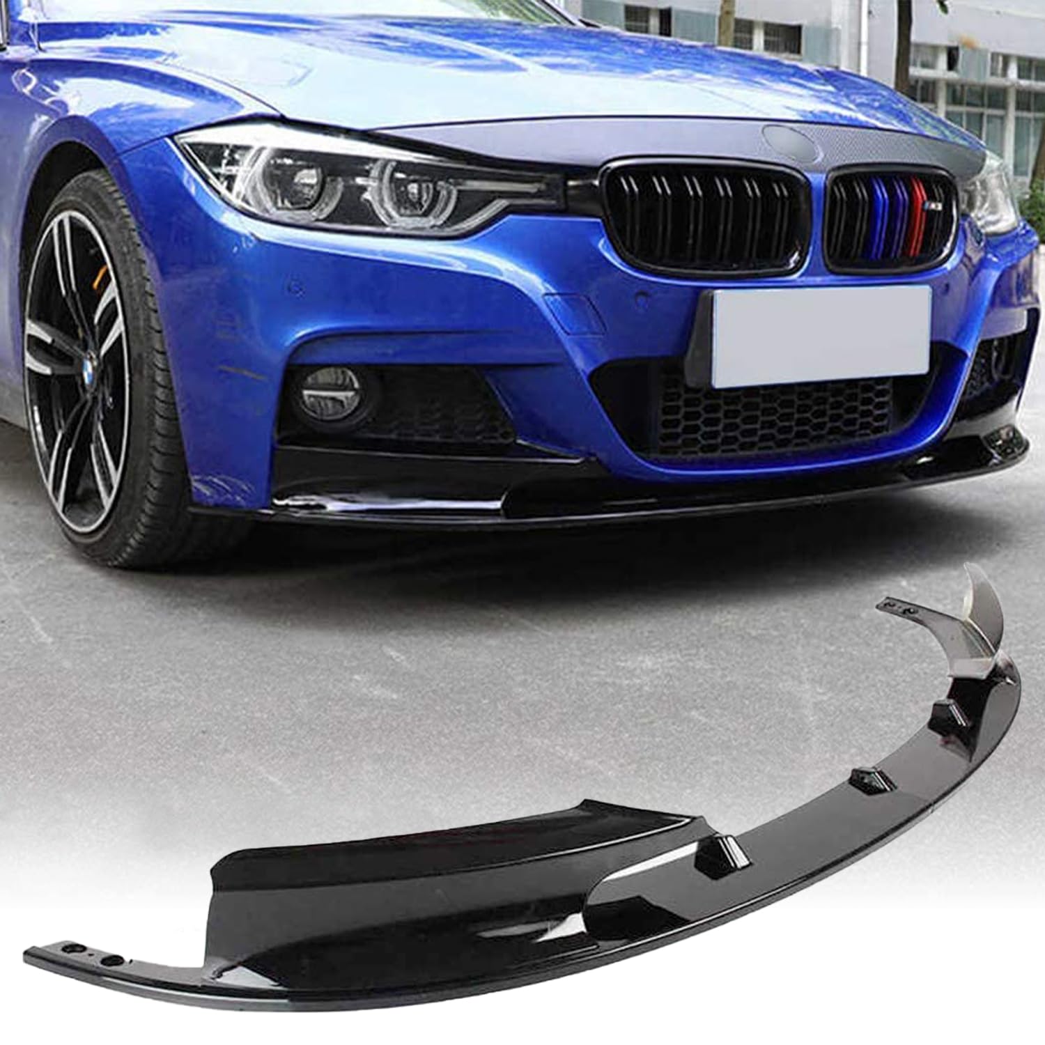 Front Bumper Lip Fit for BMW F30 3-Series 2012-2018 M-Sport ABS Gloss Black Air Dam Chin Spoiler Splitter