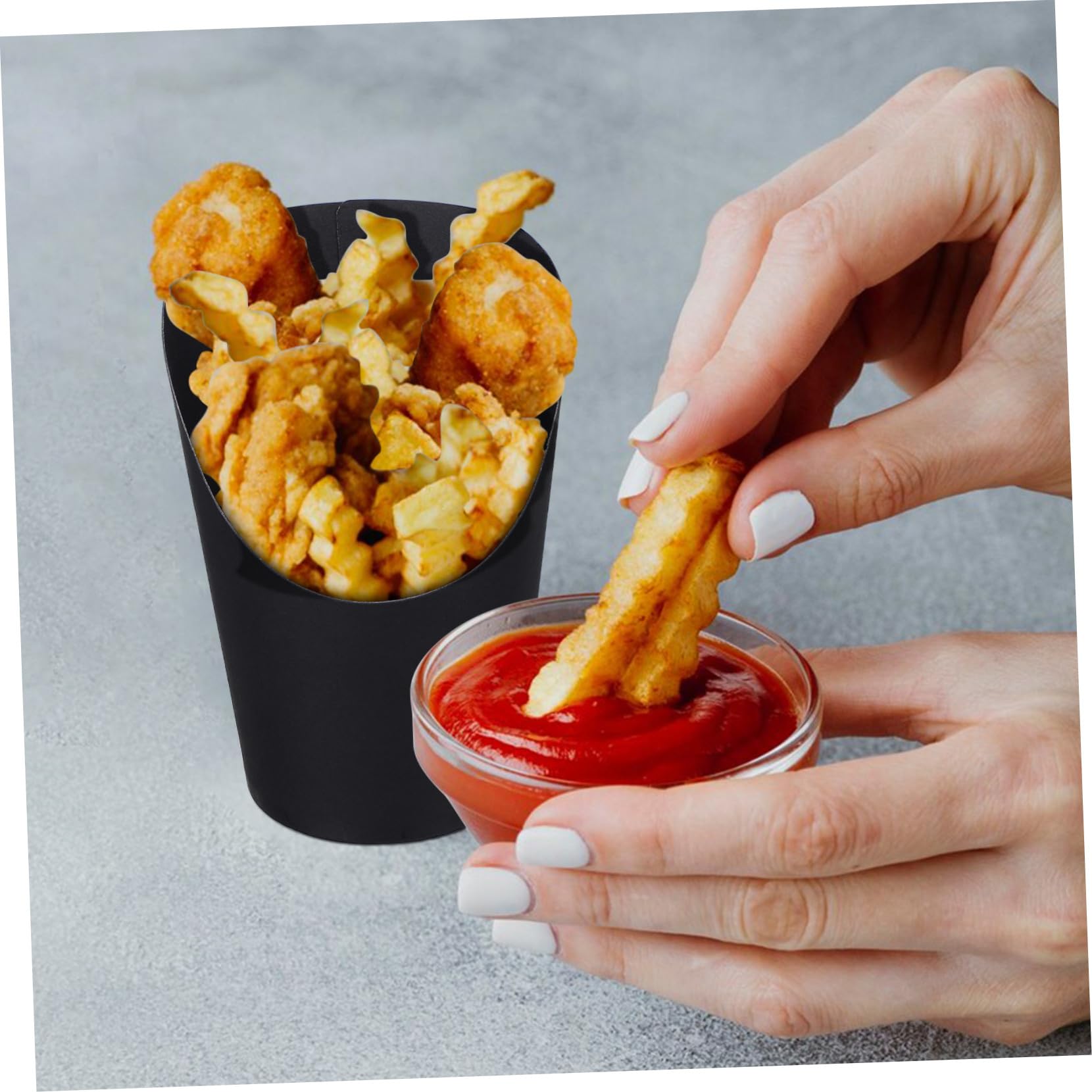 ERINGOGO Schwarze Papierbecher 14oz 100 Stück mit Weihnachten Event, Einweg