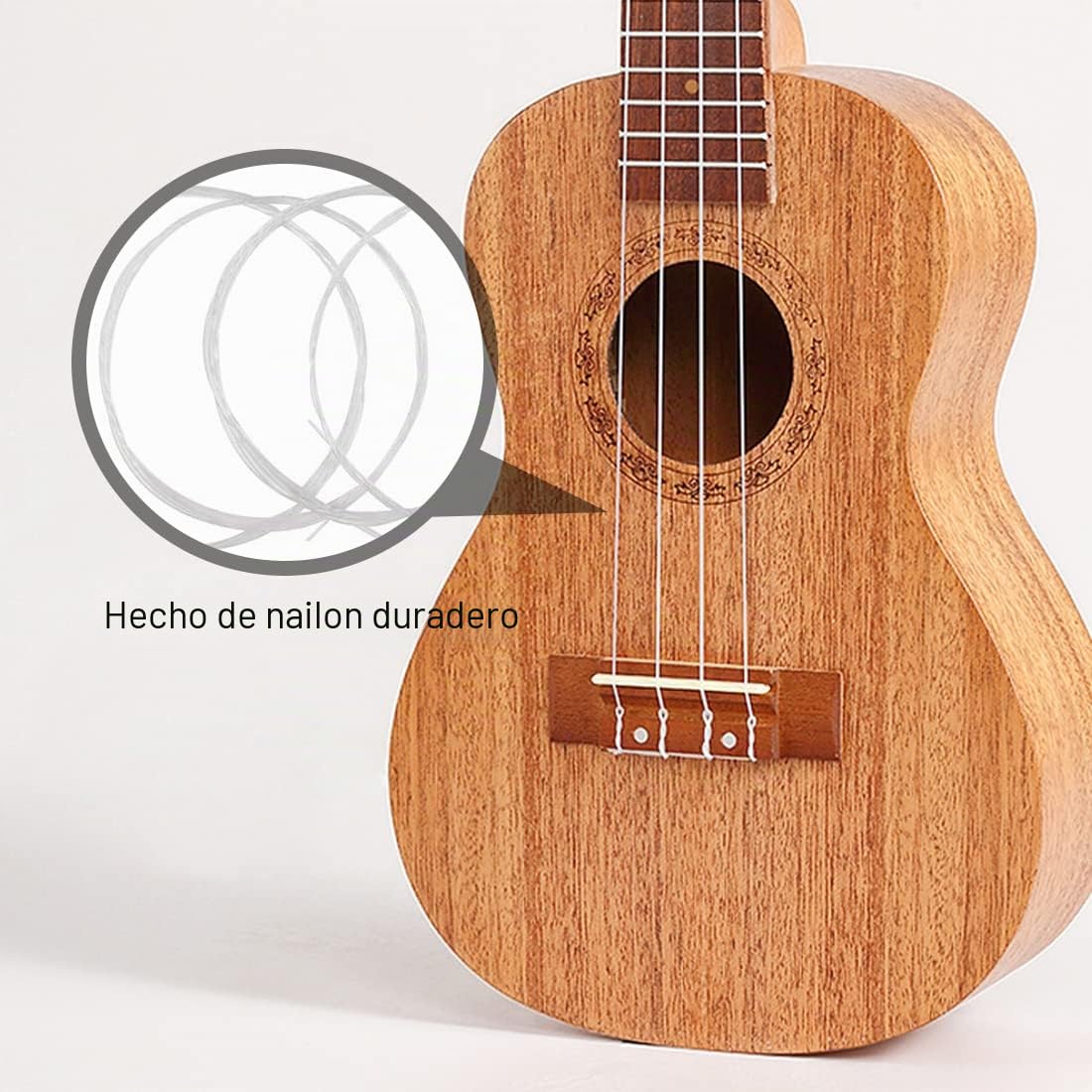 2 juegos de cuerdas para ukelele cuerdas de nailon accesorio para piezas de repuesto para ukelele de color blanco