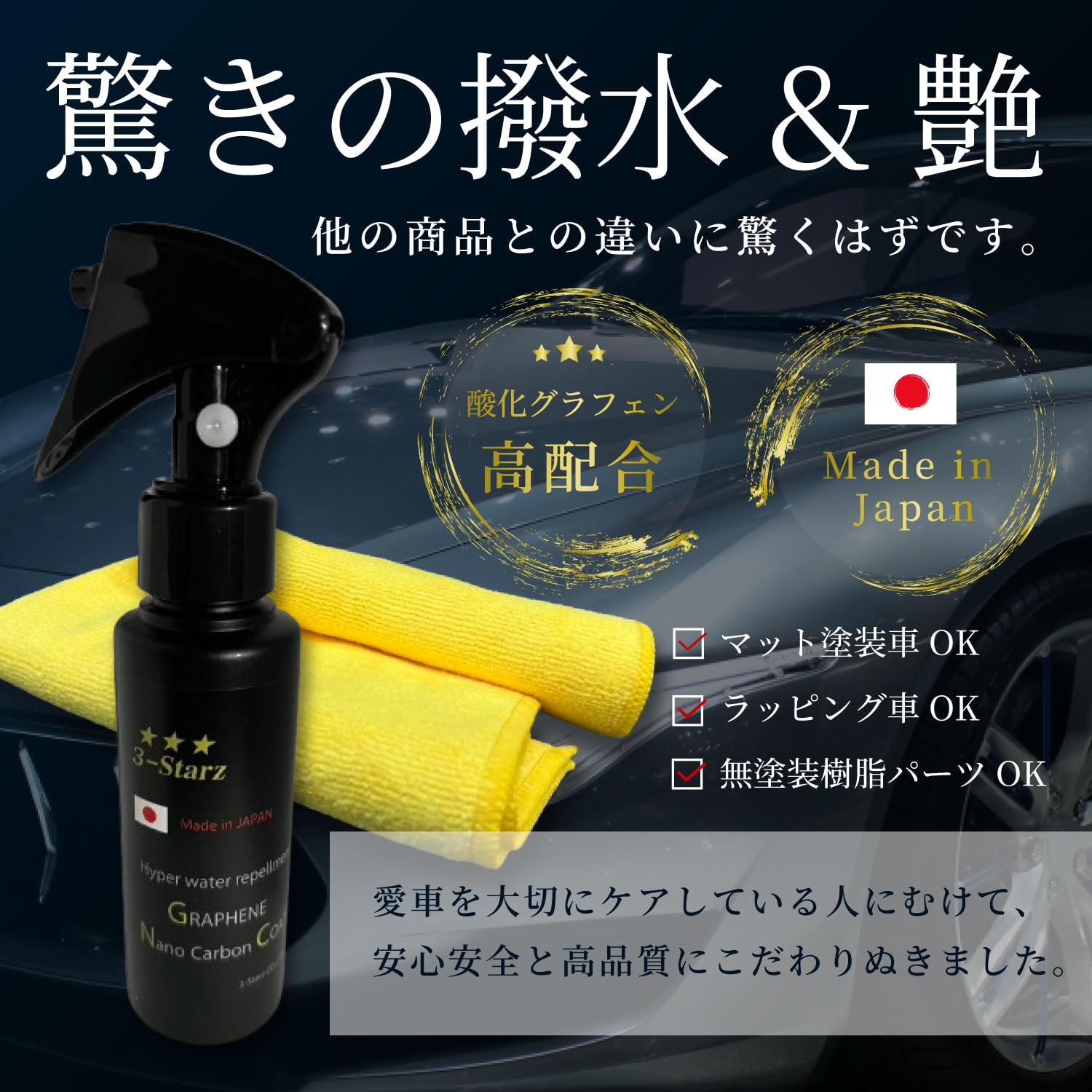 ナノコーティング　超特価品　１０本セット Amazon.co.jp: 【日本製】簡単にムラなし施工 酸化グラフェン1