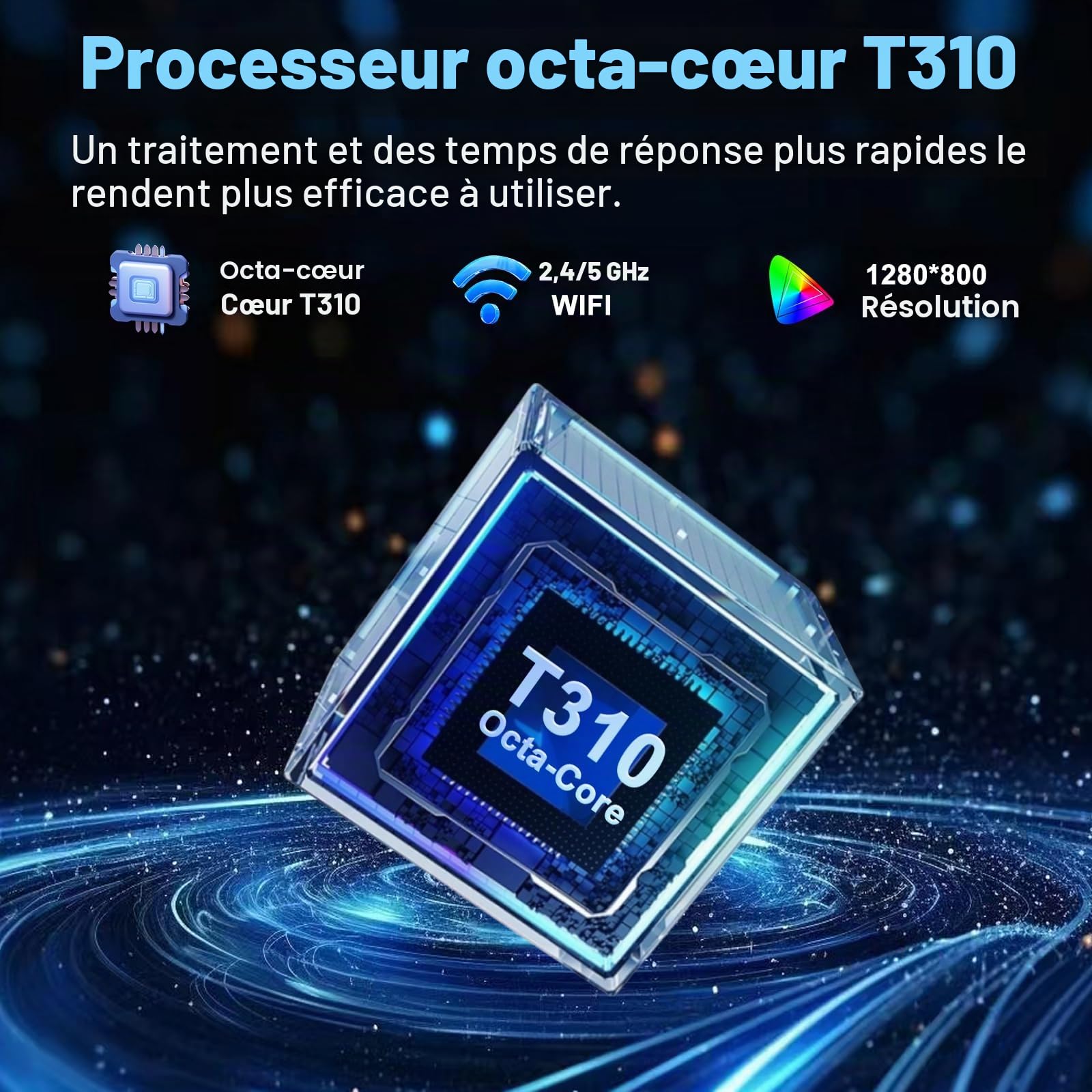 DMOAO Tablette 10 Pouces Android 15 avec 30 Go RAM + 2 to ROM Expansion, Widevine L1, 5G Wi-FI, Gemeni AI, 8 cœurs, GPS, 2 en 1 FHD Tablette Tactile avec Clavier et Souris, Noir