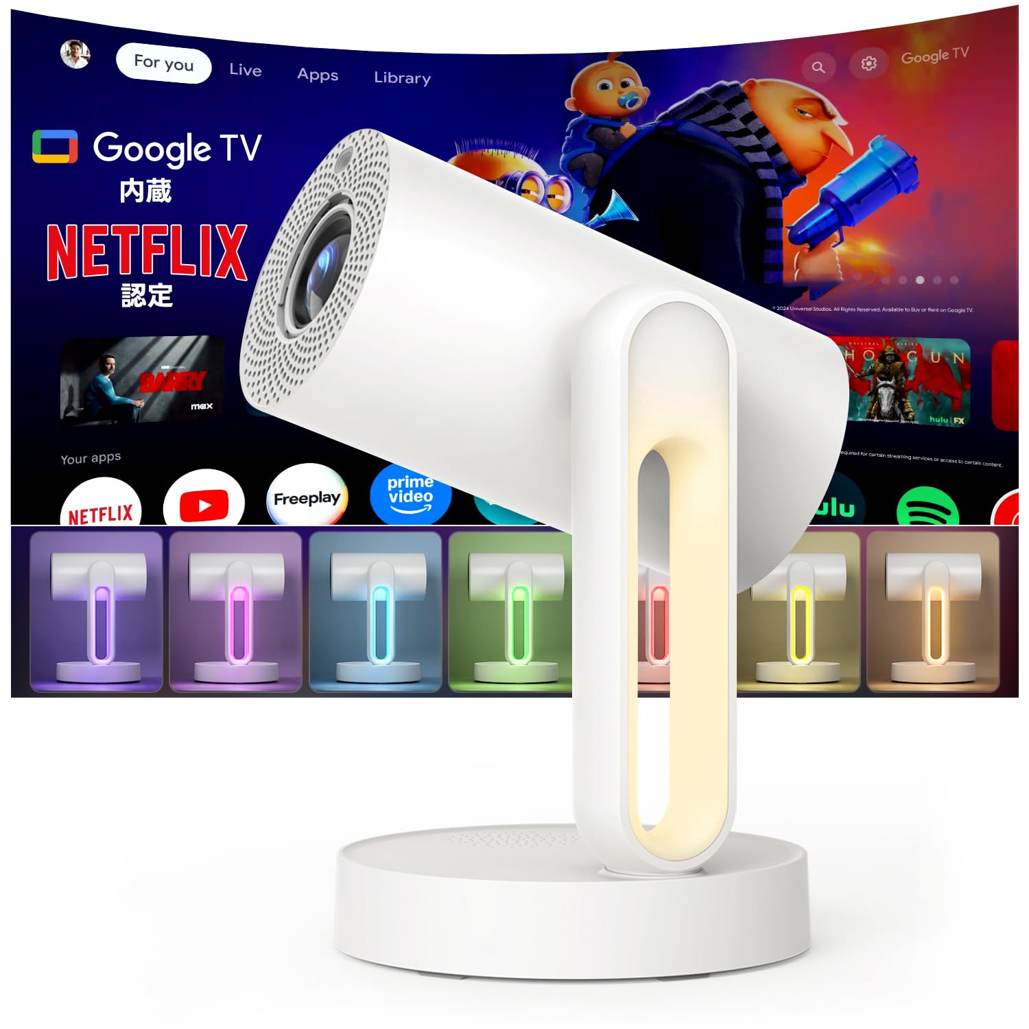 ETOE Starfish Projector Android TV 11.0, Portable Projector Auto